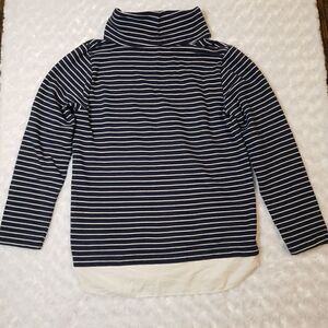 J Crew Mercantile size medium blue and white striped cowlneck sweater
